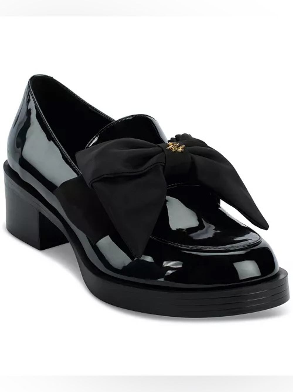 Karl Lagerfeld camilia Black Patent Loafer with Bow Accent